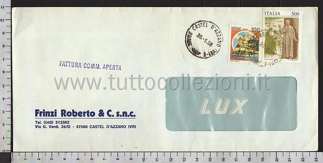 Collezionismo di storia postale buste viaggiate affrancatura tariffe postali degli anni 1980-89